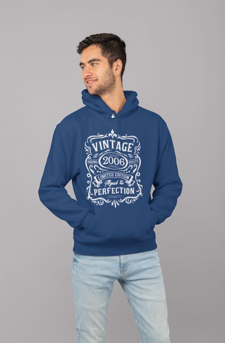 2006 Jaar Navy Hodie - Maat XL - Vintage Aged To Perfection - Verjaardagscadeau - Limited Edition