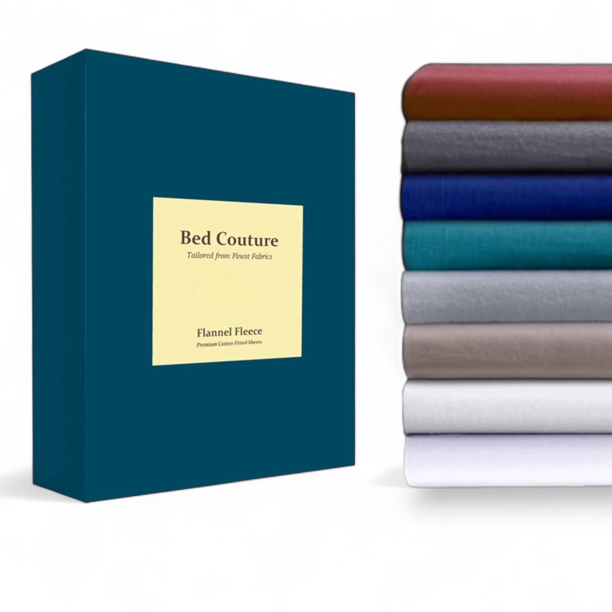 Bed Couture Flanel Fleece Hoeslaken - 100% Katoen Extra zacht en Warm - Lits-jumeaux Extra Breed - 200x220+30 Cm - Petrol