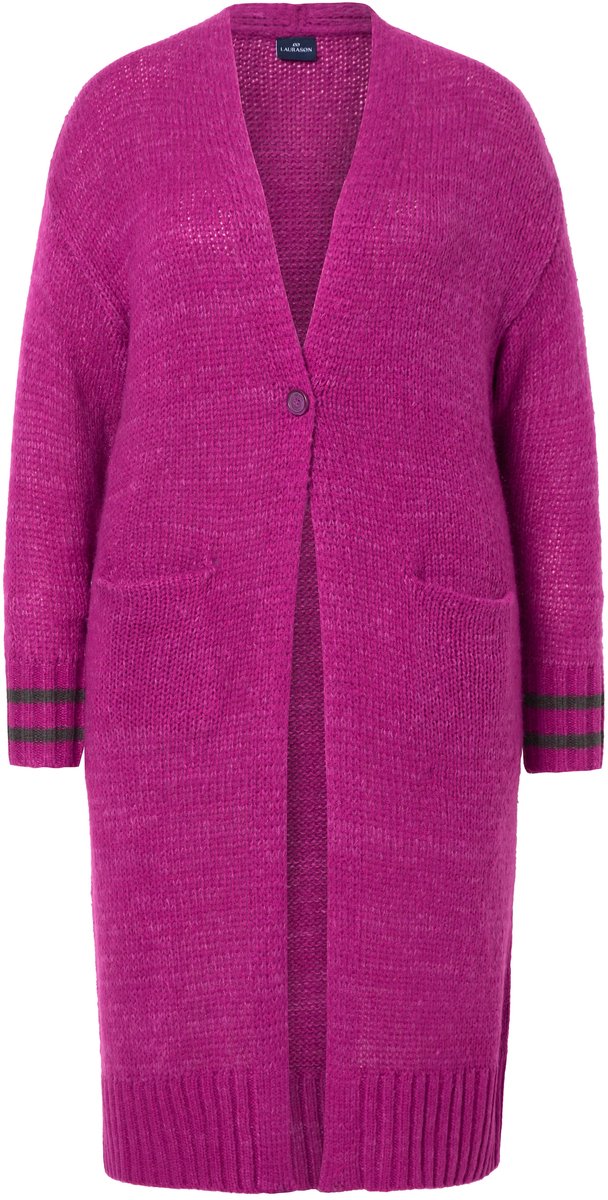 Laurasøn - Dames - Lang vest zakken lange mouwen - Orchidee - Maat L