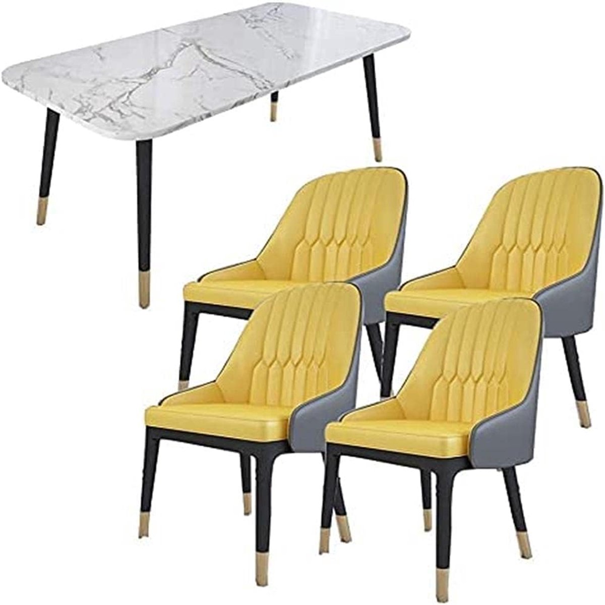 Ronde Marmeren Eettafelset Aurora Luxe - 100x75 cm - Novihome