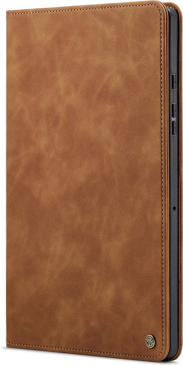 CaseMania Bookcase hoesje geschikt voor Samsung Galaxy Tab S9 - Effen Cognac - Kunstleer