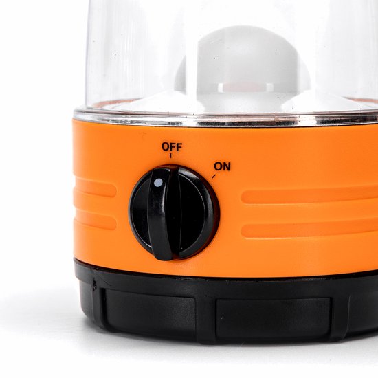 Noodlamp met Ophanghaak - LED Tentlamp op Batterijen (exclusief) - Daglichtwit licht - Oranje body - Camping & Noodverlichting van Merkloos — afbeelding 3