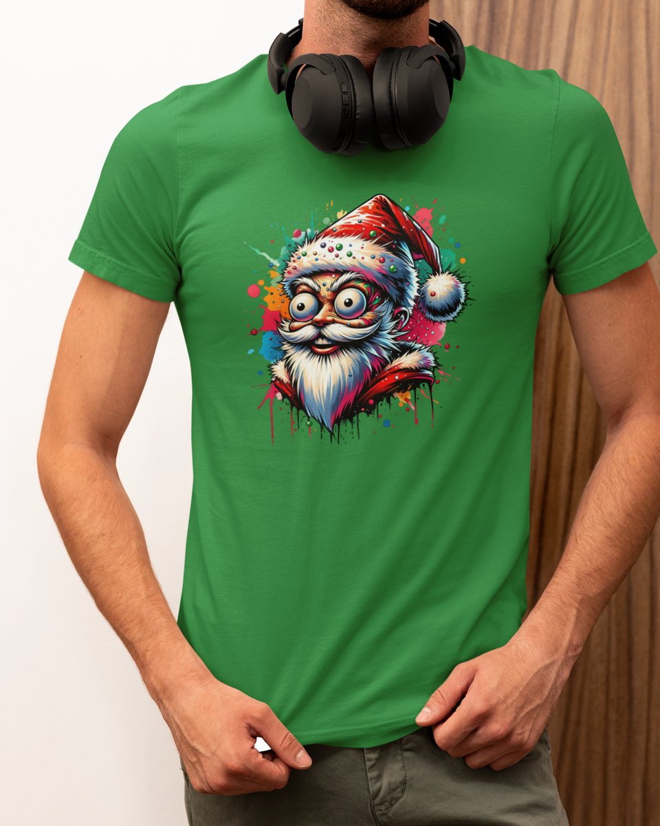 Psycho Santa - Kerst T-shirt Groen - Grappig T-shirt - Maat M - Kerst Cadeau Mannen - Limited Edition