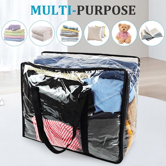 Vieshful 7 stuks opbergzakken voor kleding, 110 l, transparant