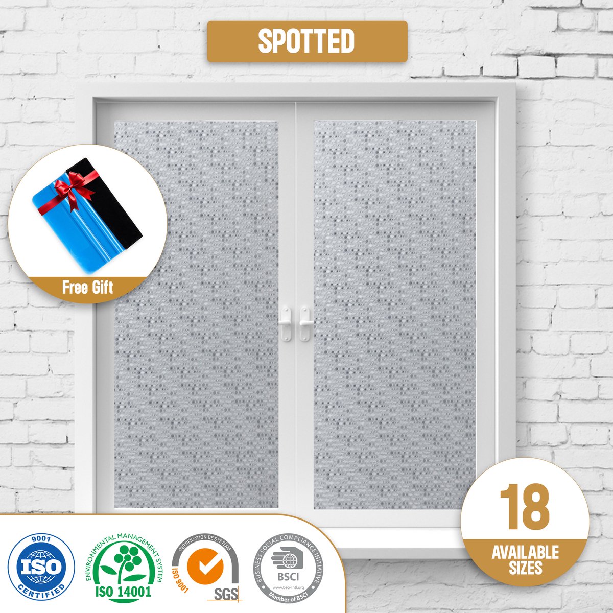 ZIA S & CO ZIA’S & CO -Raamfolie HR++90x1000cm-Zonwerend & Isolerend-Anti inkijk-Statisch-Spotted -Inclusief Rakel