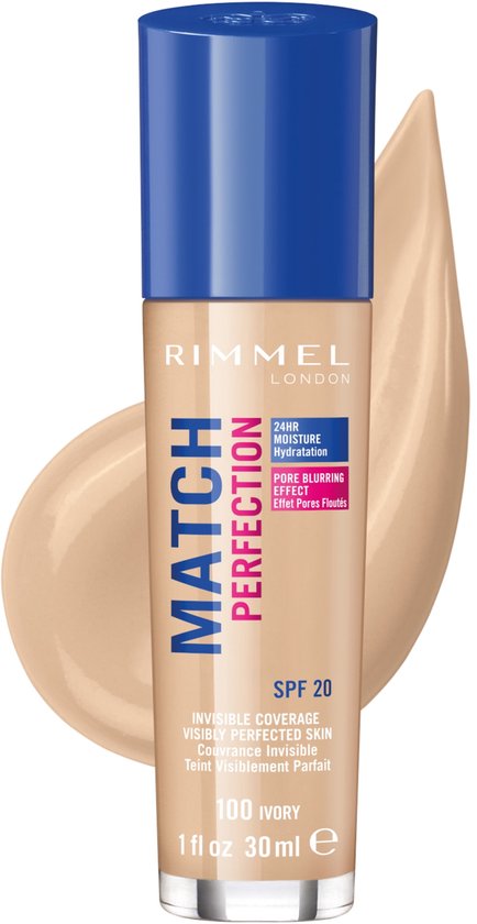 Rimmel London Match Perfection Foundation - 100 Ivory - Beige