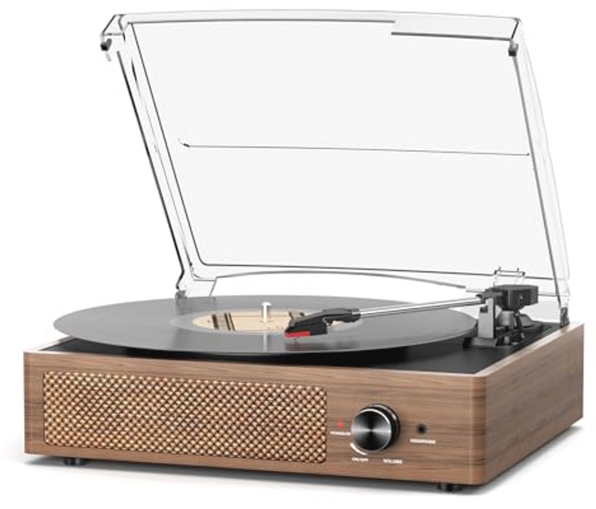 Vintage Platenspeler met Bluetooth en 2 Ingebouwde Luidsprekers - 3 Snelheden
