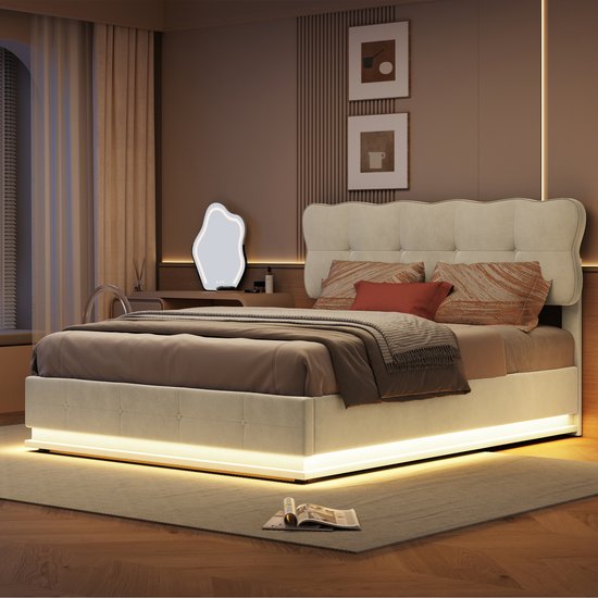 Tweepersoonsbed 160x200 Cm, Met Lattenbodem, Tweepersoonsbed Met Lattenbodem Tweepersoonsbed Met Opbergruimte Tweepersoonsbed Beige Tweepersoonsbed 160x200 Cm, Met Lattenbodem, Tweepersoonsbed Met Lattenbodem Tweepersoonsbed Met Opbergruimte Tweepersoonsbed Beige