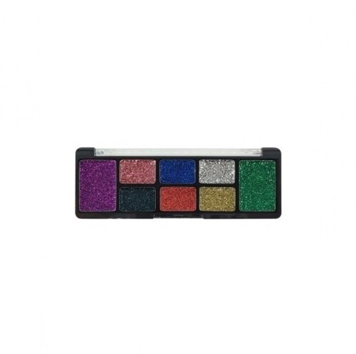 Easy Paris Cosmetics - Glitter Oogschaduw - Glitter Palette - Creme textuur - 8 Tinten Paars - Roze - Blauw - Zilver - Donkerblauw - Rood - Goud - Groen - Nummer 02 - 1 Doos 10,7 x 3,7 cm