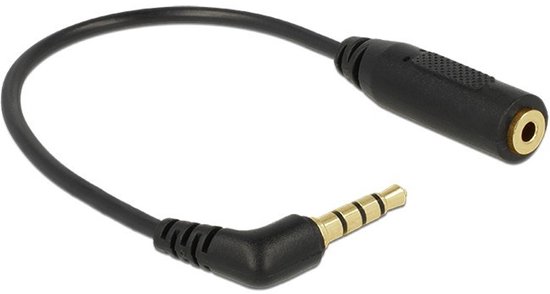 3,5mm Jack 4-polig (m) - 2,5mm Jack 3-polig (v) adapter - 0,15 meter