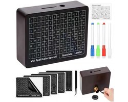 Vitdipy - Spaarpot - Houten spaarpot - Spaarpotten - Helpt bij het Ontwikkelen van de Spaargewoonte - Herbruikbaar - Sparen met een doel - Unieke methode - Zwart