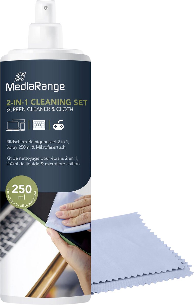 Screen Spray & Clean-set (met Microvezeldoek) - MR721 - Mediarange