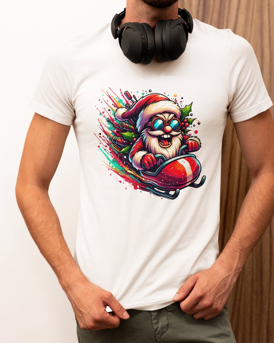 Turbo Santa Kerst - Kerst T-shirt Wit - Grappig T-shirt - Maat XXL - Kerst Cadeau Mannen - Limited Edition