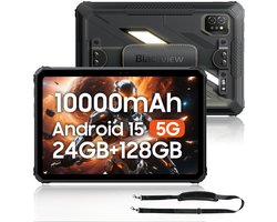 Blackview Active 7 - Tablet - 24GB RAM - 128GB ROM - 10000mAh - 11 inch - Dual 4G SIM - Inbegrepen Draagriem voor Tablet - Octa Core - Android 15 Bluetooth 5.0 - NFC - OTG - Zwart