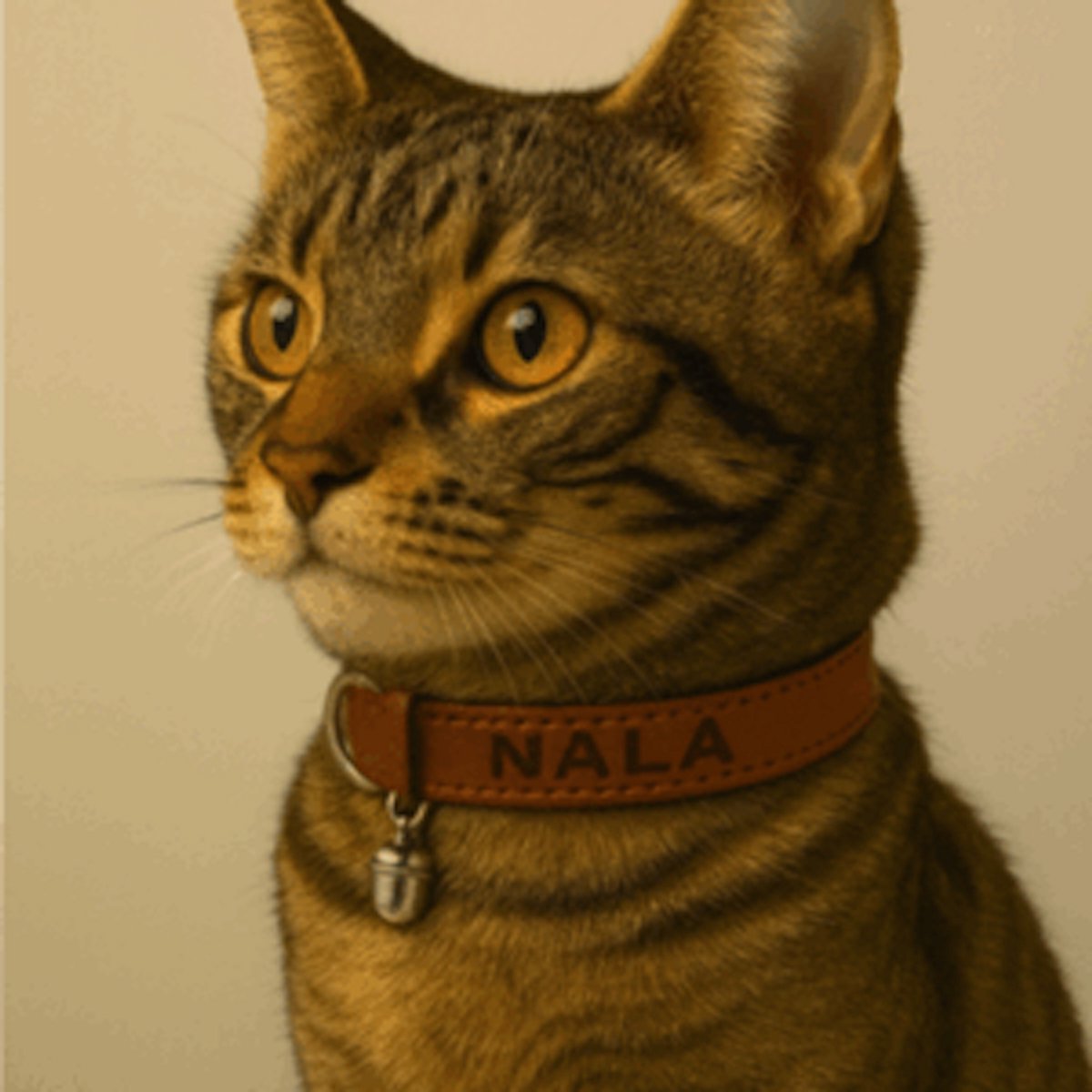 Kattenhalsbandje-gepersonaliseerd-leer-Bruin-15mm breed-met bel-Naam op Kado