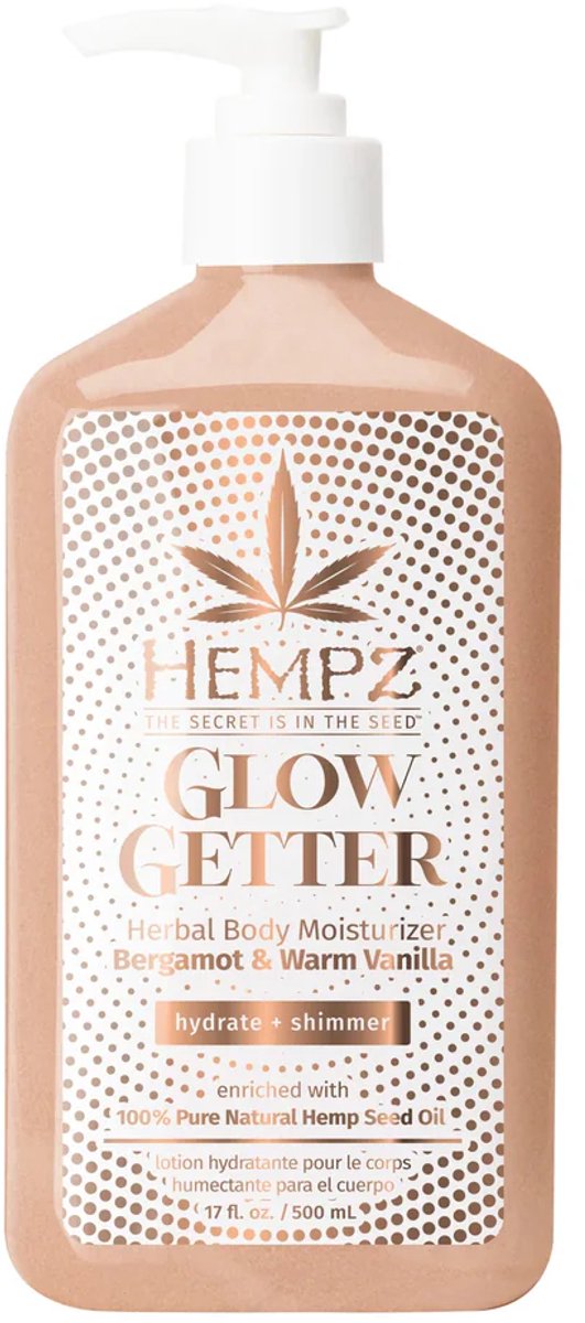 Hempz Glow Getter Herbal Body Moisturizer with Shimmer 500ml - Hydraterende Crème - Body Lotion voor Dames en Heren - Hydraterend & Verzachtend