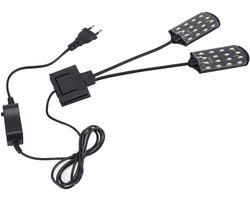 Ynkkvre -Dubbele Kop Aquarium Lamp – UV-vrij, Energiezuinig, Perfect voor Planten en Vissen