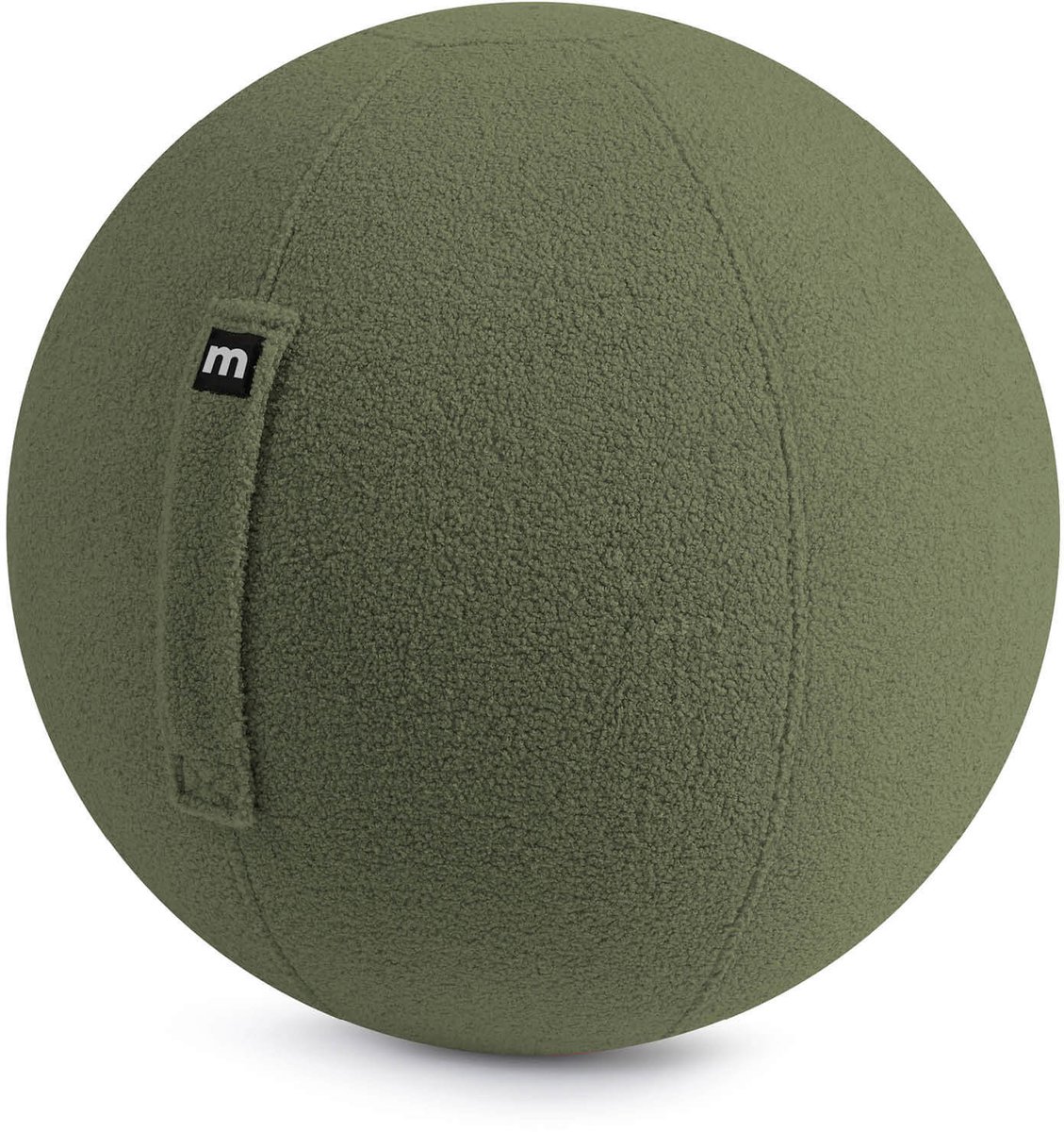 mokebo Zitbal ergonomisch 'Der Runde'en bouclé Teddy, Bureaustoel alternatief, Gymnastics Ball gemaakt van Stof, Pezziball, Yogabal met Pomp in bosgroen