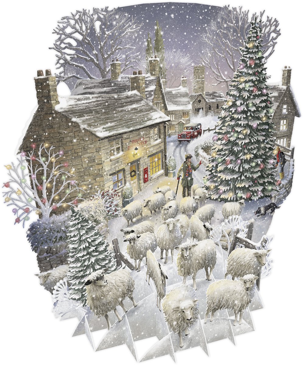 3D-Pop Up Wenskaart Winter Sheep - Laser gesneden kerstkaart