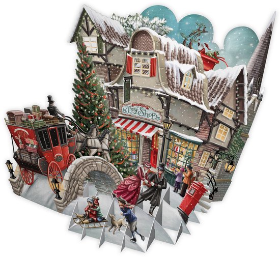 3D-Pop Up Wenskaart What the Dickens - Laser gesneden kerstkaart