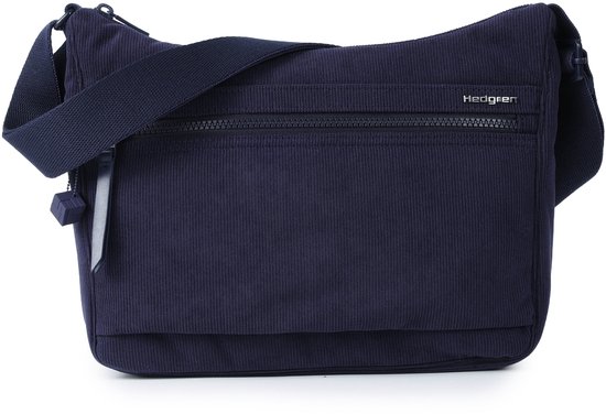 Hedgren Harpers Sac bandoulière femme avec protection RFID – Taille moyenne – Velours Peacoat Blue