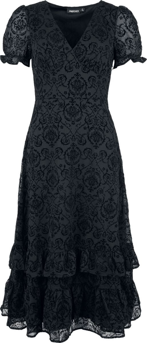 Jawbreaker Devore Ruffle Hem Maxi Dress Maxi-jurk zwart M Polyester -
