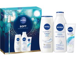 NIVEA Soft Moments Geschenkset Vrouwen - Cadeaupakket met Bodylotion en Douchegel - Verjaardag Cadeau Vrouw - Moederdag cadeautje