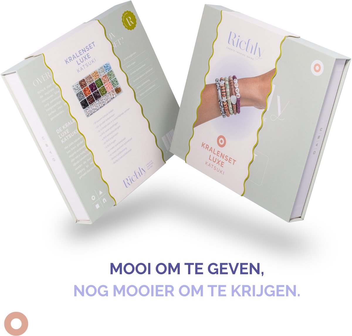 Richly® Kralen set Luxe Katsuki - Armbandjes maken meisjes - gratis E-BOOK - Complete set & Premium verpakking - 6 Bedels & Gouden RVS-accessoires - Sieraden Maken volwassenen - Letterkralen - Kralenketting - Knutselen meisjes — afbeelding 4