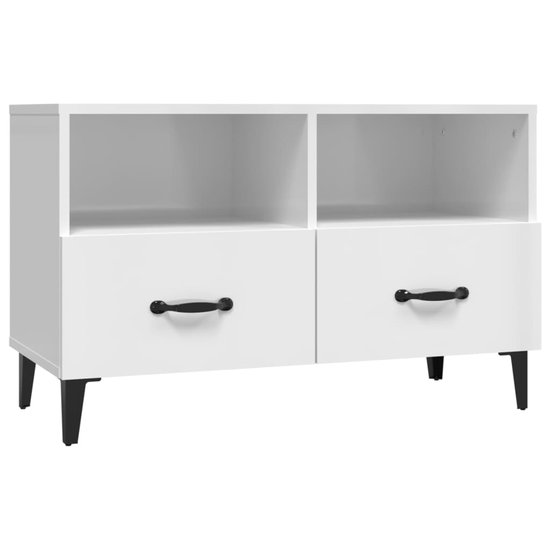 SONNI TV opzetkast met ledverlichting, 155 x 40 cm, hoogglans wit