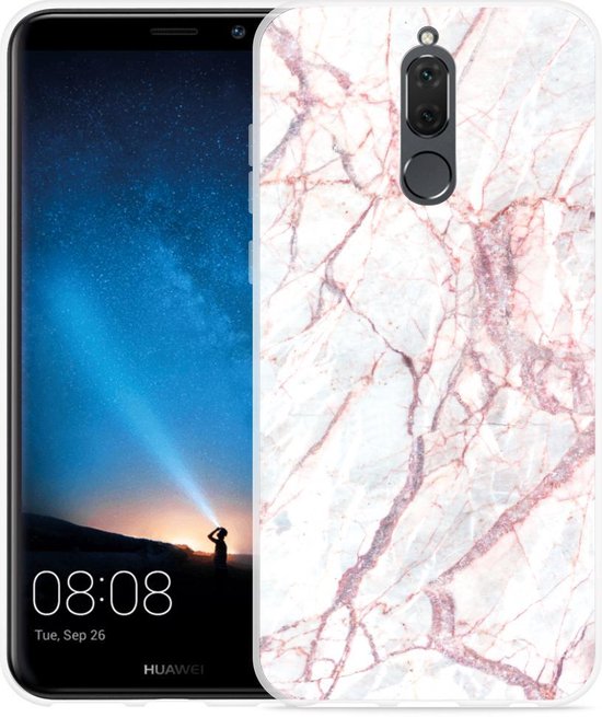 Middel ergens diefstal Huawei Mate 10 Lite Hoesje White Pink Marble | bol.com