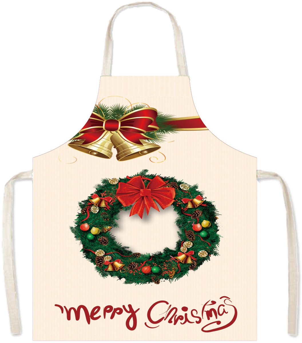Kerstschort, vlekbestendig schort voor de keuken, 75*65 cm, stijl 3