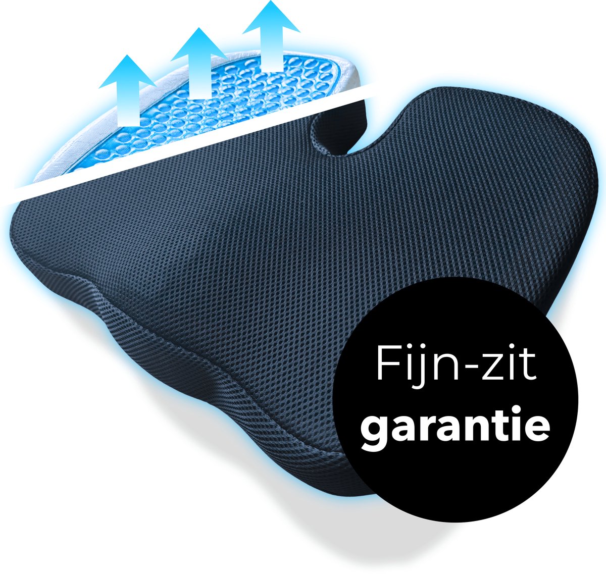 Altoura® Stuitkussen met coolgel - Wigkussen - Voor pijnlijke stuit - Zitkussen Auto & Rolstoel - Orthopedisch & Ergonomisch - Houding correctie - Ringkussen - Stuitje - Donut kussen - Zitring - Aambeien - Decubitus
