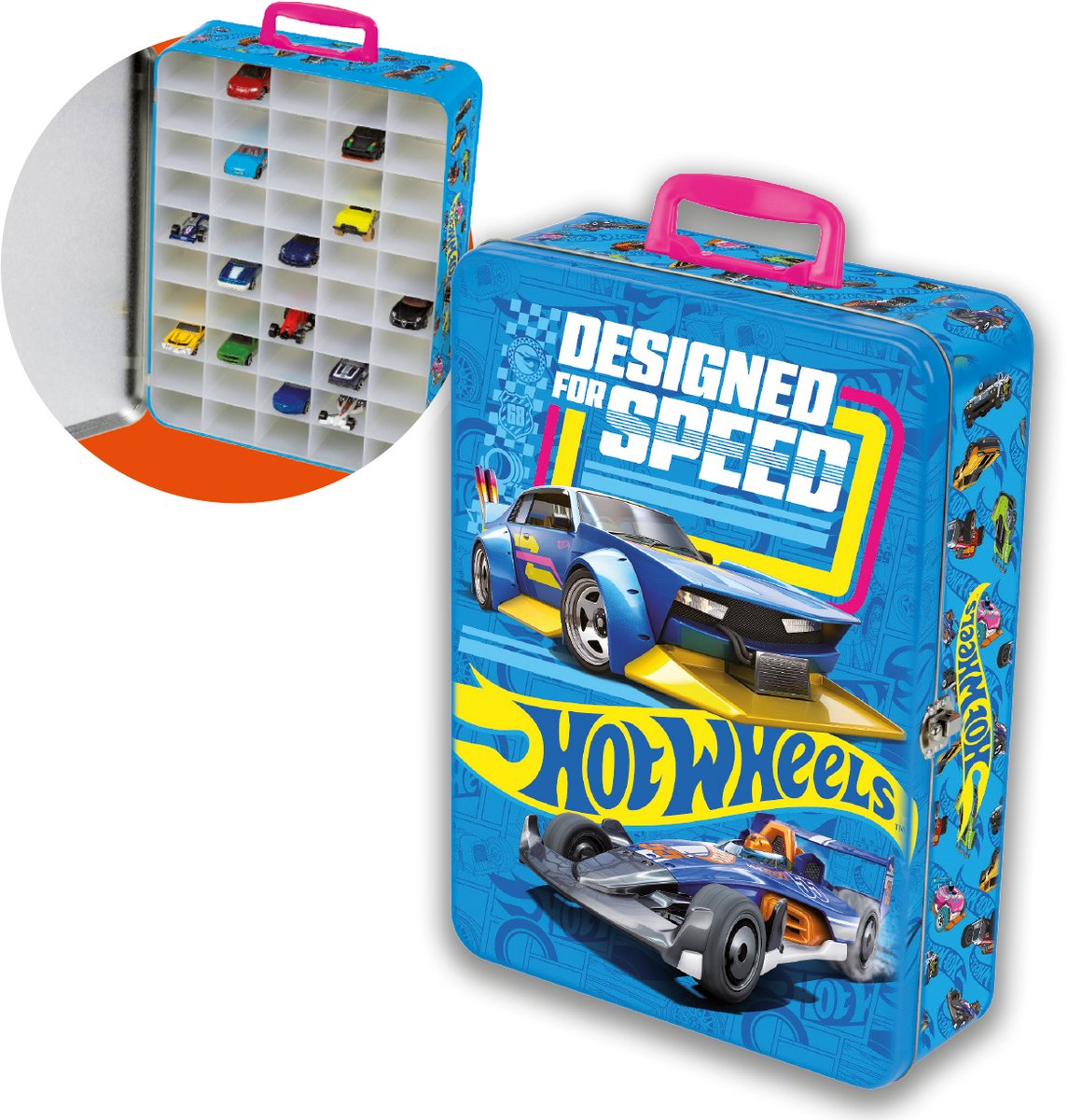 Klein Toys Hot Wheels verzamelkoffer - geschikt voor max. 50 auto's - 26x8,5x37,5 cm - blauw — afbeelding 3