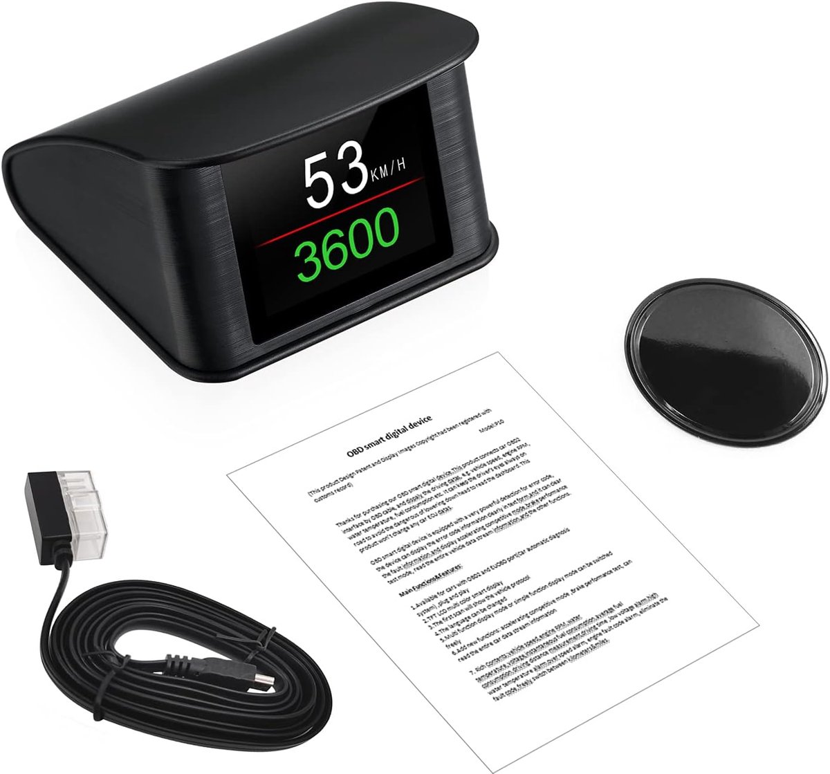 WiiYii P10 - HUD Head-Up Display Auto Snelheidsmeter OBD2 Slimme Digitale Tripcomputer OBD2 Scanner OBD2 Diagnostisch Hulpmiddel Snelheidsalarm thumbnail 6