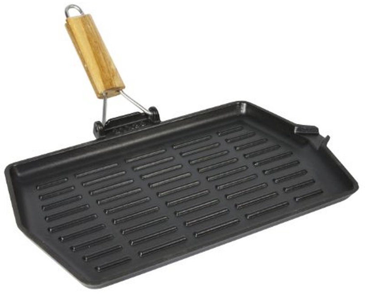 Vierkante grillplaat van geëmailleerd gietijzer