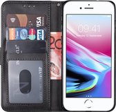 iPhone 7 hoesje bookcase - iPhone 8 hoesje bookcase - Apple iPhone se 2020 hoesje bookcase zwart wallet case portemonnee book case hoes cover - Apple iPhone se 3 (2022) hoesje book