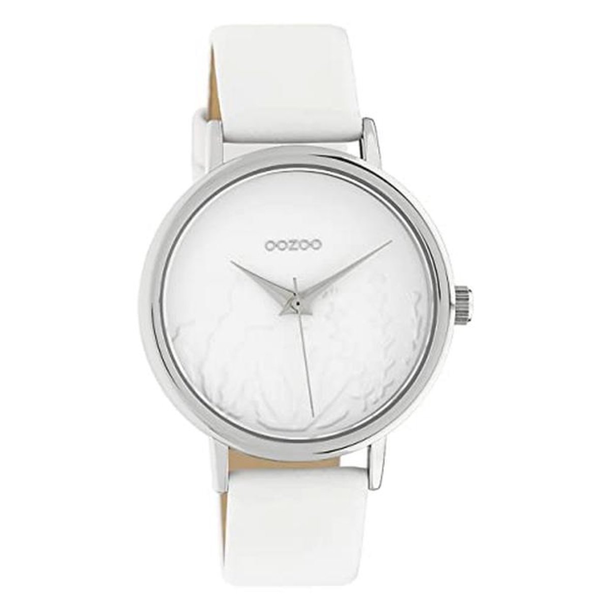 Dameshorloge met Zilverkleurige Behuizing en Witte Wijzerplaat