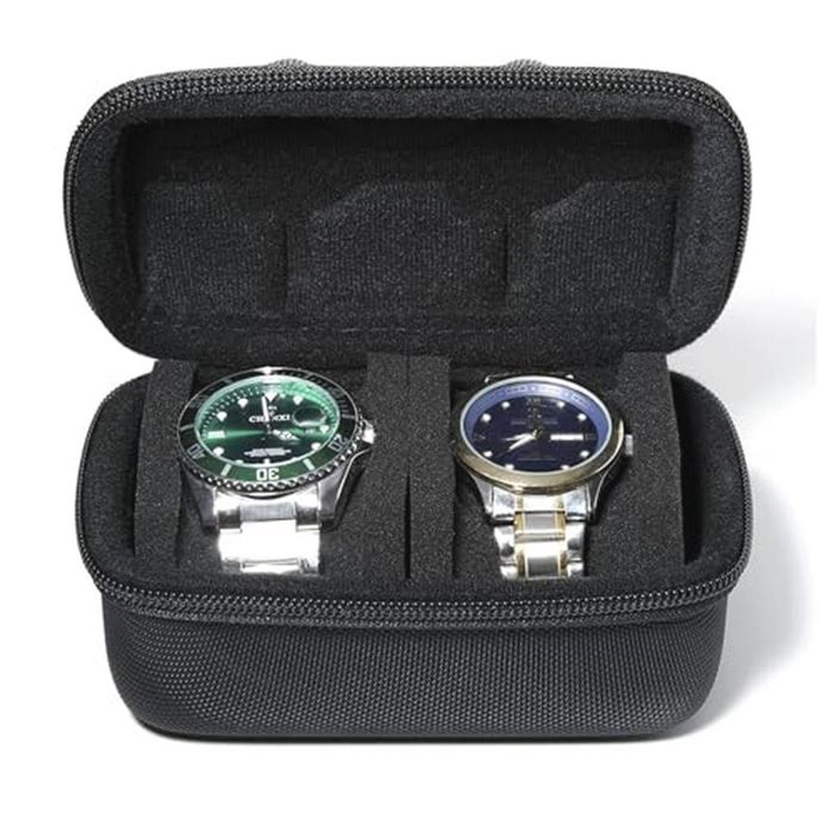 Horloge Reiskoffer - Draagbare Horloge Roll Travel Box met 2 Slots