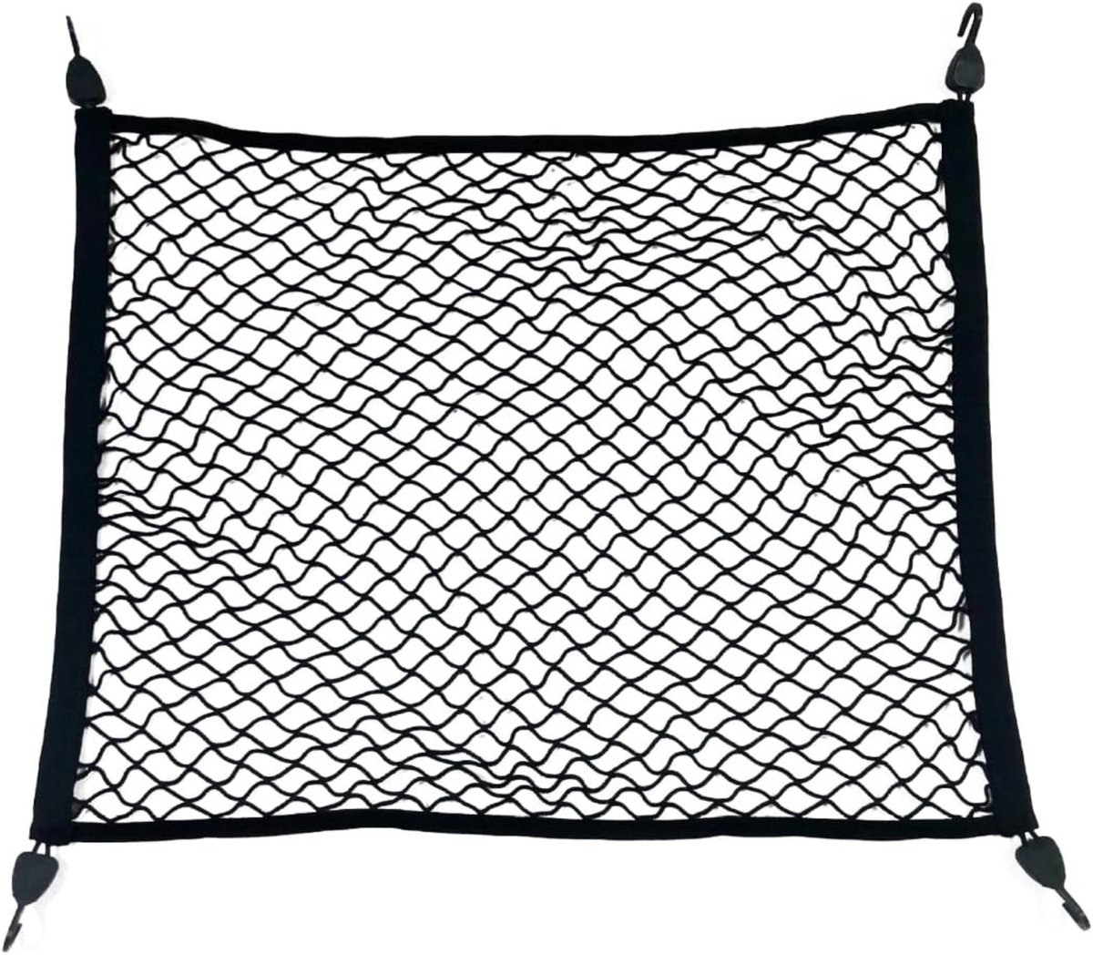 Joiride - Elastisch Bagagenet - 6 Metalen Haken - 120x120cm - Vrachtwagen SUV ATV - Lading Vastzetten - NETLASTIK