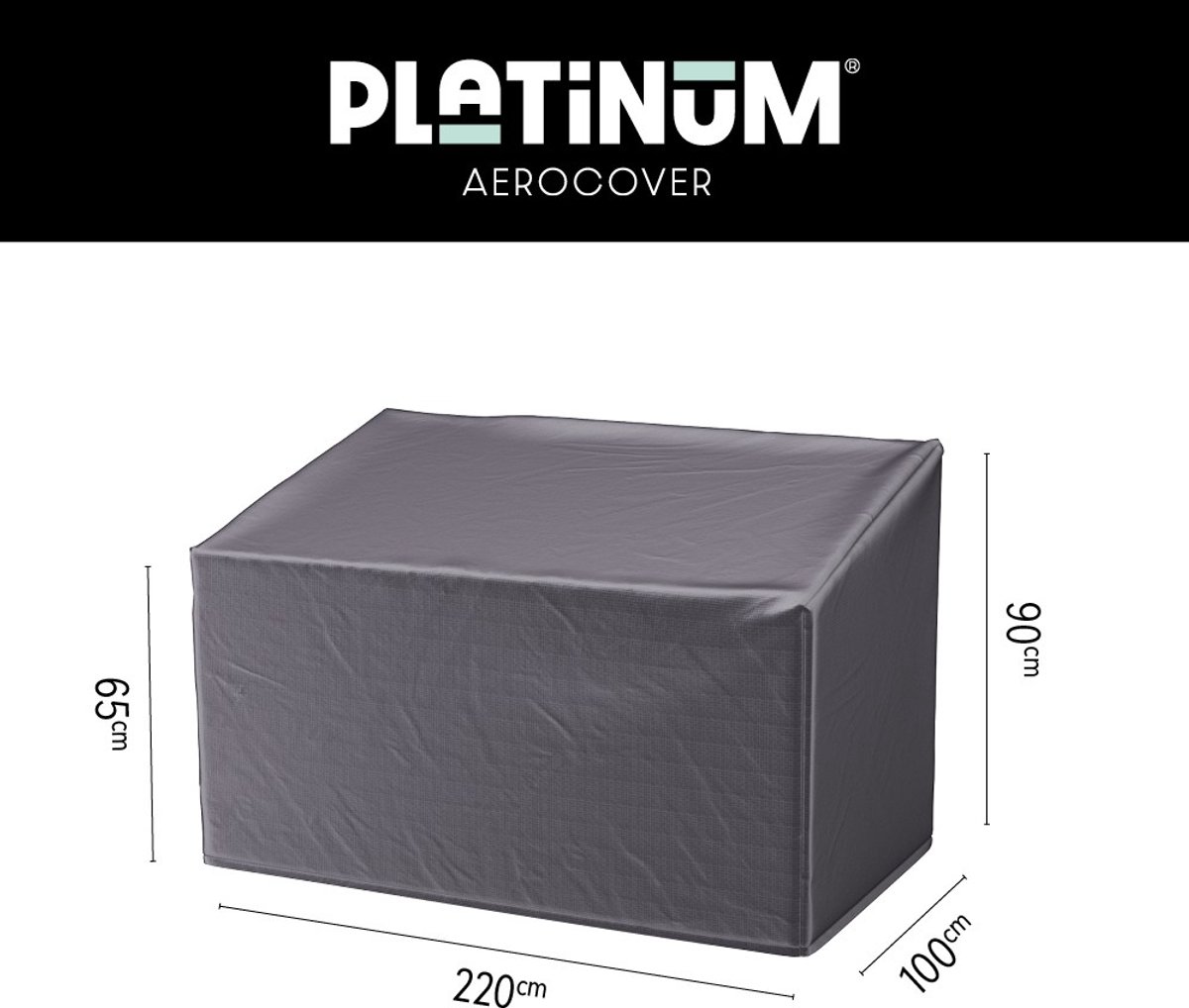 Platinum AeroCover - Loungebankhoes - 220x100xH65/90cm - Ademend - Waterproof - Hoge kleurechtheid Antraciet