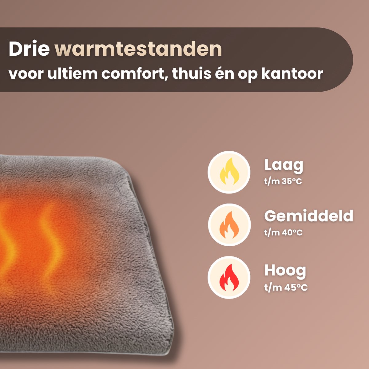 HeatSense® Stoelverwarming XL - Elektrische deken - Draadloos Warmtedeken - Inclusief 16.000 mAh Powerbank en Snellader - Stoelverwarmer - Stoof Warmtegevoel - Antraciet – foto 4