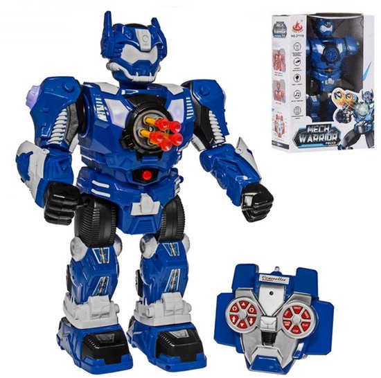 RC Politie Robot - Rapidfire - Schiet Pijltjes - Met Licht en Geluid - Blauw