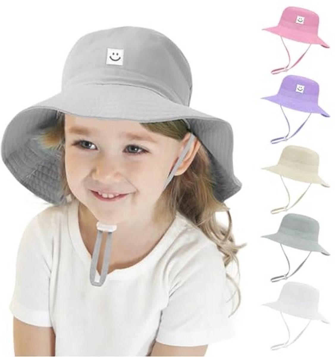 Babyzonnehoed UV-bescherming UPF 50+ voor Kinderen - Aanpasbare Vissershoed voor Strand