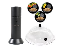 Wartmann Rookset - Rookpistool Zwart - Rookstolp - Rookmot - Citroen - Olijf - Sinaasappel - Complete Set - Eenvoudig Schoon - Voor Koud Roken van Gerechten en Drankjes