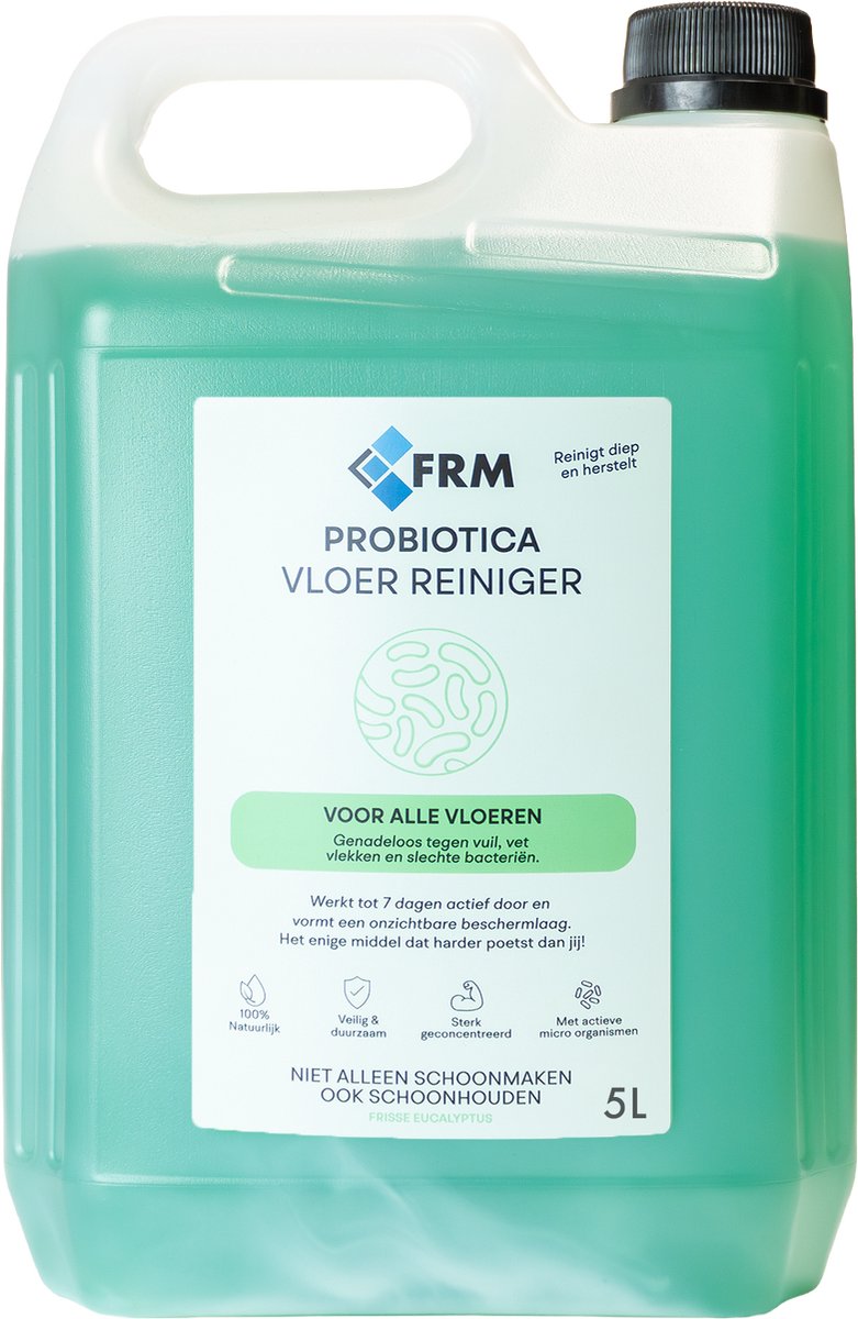 FRM Probiotica Vloerreiniger - Dweilreiniger voor Laminaat, PVC & Tegels - Werkt tot 7 dagen door - Natuurlijk Schoon - Veilig & Krachtig - 5 liter