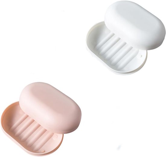 Zeepbakje voor op reis, met deksel, zeepdoos, 4 stuks, waterdichte zeepbox en 4 stuks zeepzakjes voor thuis, badkamer, reizen