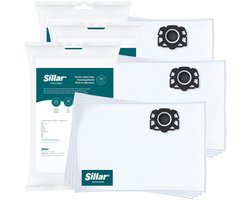 Sillar, stofzuigerzakken synthetisch - anti-allergeen, vervanging voor 6.959-130.0 2.863-314.0 KFI 357 - geschikt voor stofzuigers Karcher WD1 WD2 WD3 WD3.200 KWD1 KWD2 KWD3 SE4 SE4001 SE4002 - 12 stuks
