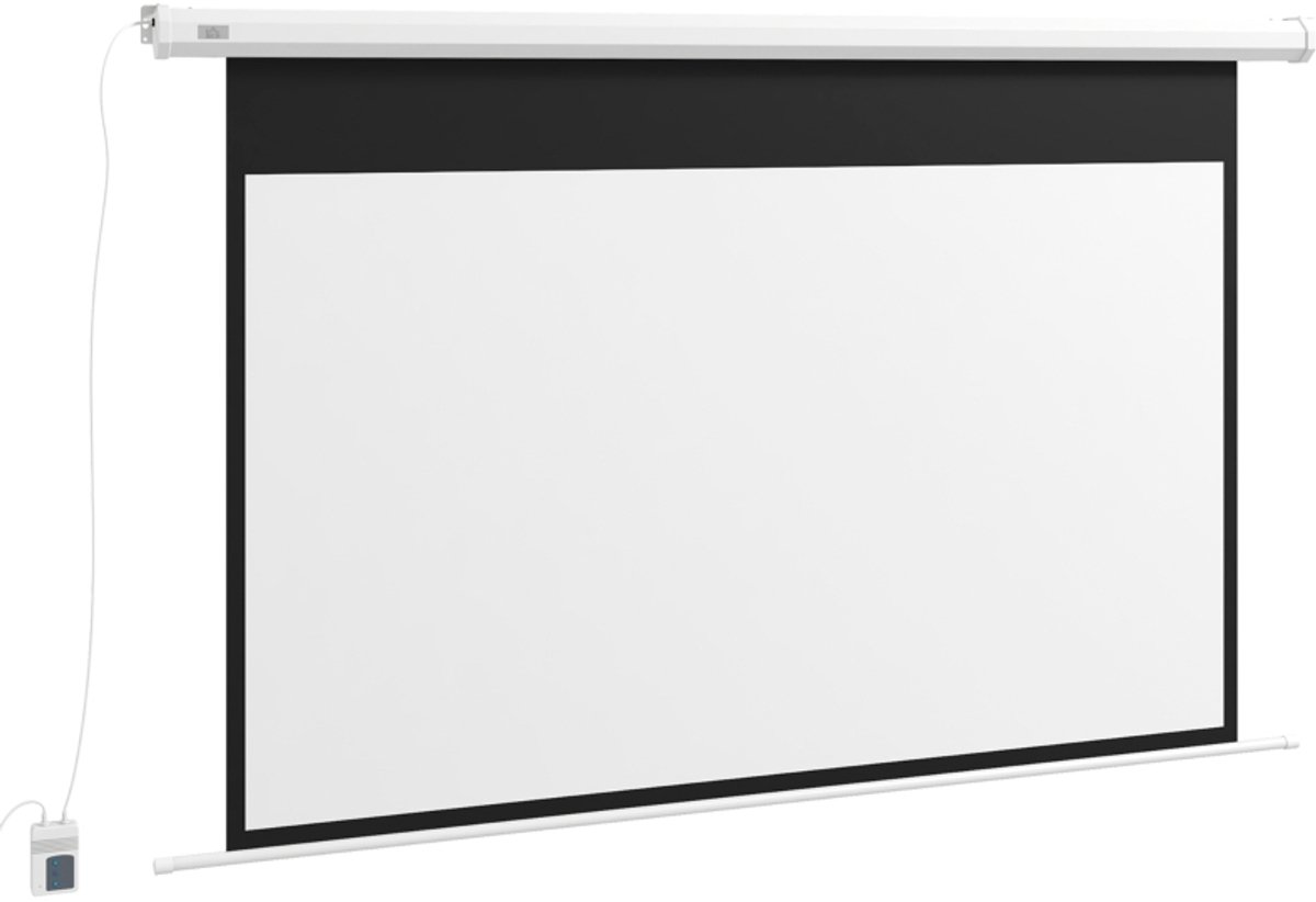 Projectorscherm - 84 inch - 16:9 - 4K Ultra HD - 160° Kijkhoek - Mobiel Beamerscherm - Incl. Afstandsbediening - Projectiedoek - Projectieschermen Beamer - Thuisbioscoop & Presentaties - 215x140 cm - Wit