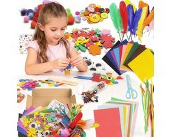 foto van 1000+PCS Knutseldoos Zelfmaakset-Creatief- Knutselpakket -Knutselwerk voor Kinderen-knutselaccessoires - Creatief Speelgoed - Knutselkoffer - Knutselset - Knutselbox - Knutselen Meisjes - Knutselen Jongens - Knutselen voor kinderen