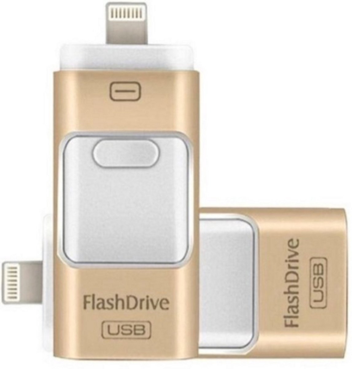 1 stuk USB Flash Drive 512GB - 4-in-1 Externe Opslag Geschikt voor iPhone, iPad, Android en USB - Lightning & USB Pendrive - Data Opslag, Back-up en Overdracht - Compatibel met iOS en Android - Ideaal Cadeau voor Tech-liefhebbers